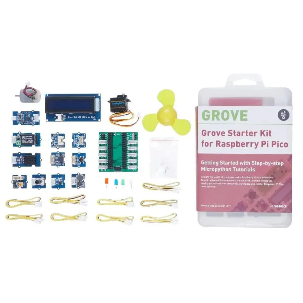 Grove Starter Development Kit for Arduino MicroPython for Raspberry Pi Pico with Free Course, includes 5 sensors, 5 actuators