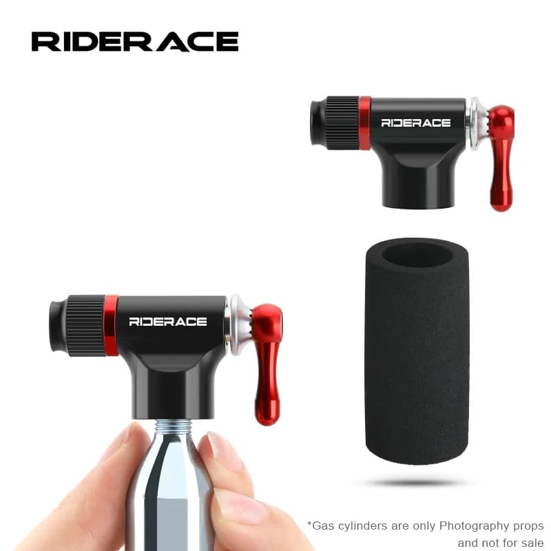 Pompa CO2 per bicicletta, adattatore Schrader Presta, pompa per pneumatici da bicicletta in lega di alluminio con custodia isolante, mini, leggera e portatile