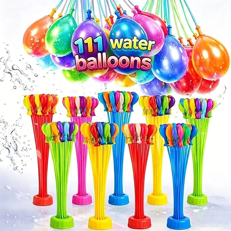 111Pcs Summer Water Balloons: Fast Fill Water Balloons for Pool Party, Outdoor Team Game, Beach Splash Toy, Festival Decor