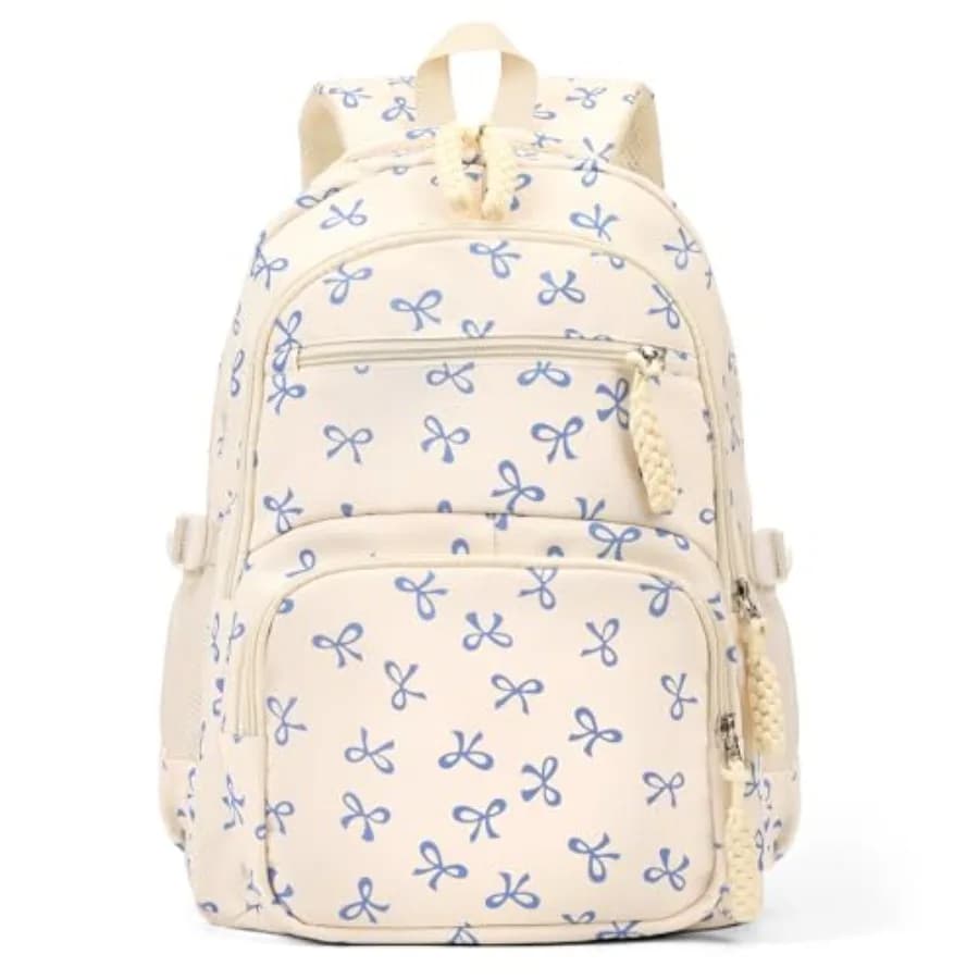 Zaino Coquette con Fiocco - Zainetto Preppy Carino con Fiocco Kawaii, Borsa a Tracolla Estetica Blu