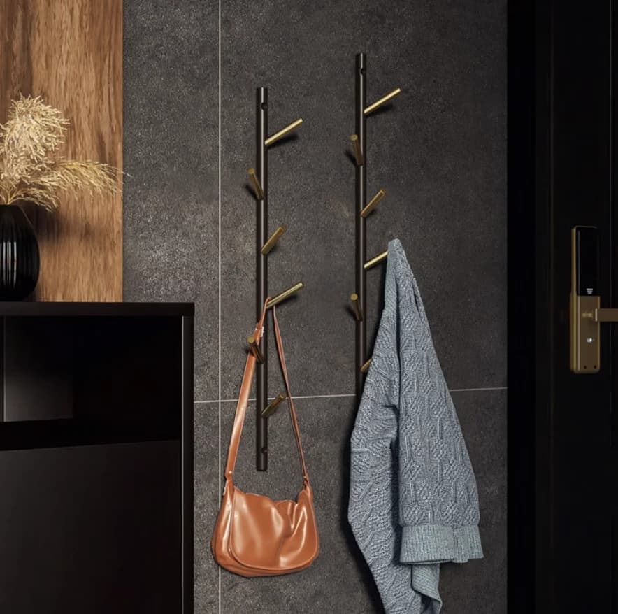 # For DrillFree Nordic Coppers Wall Hanger Light Luxury Bedroom Back Door Wallet Hook Creative Design