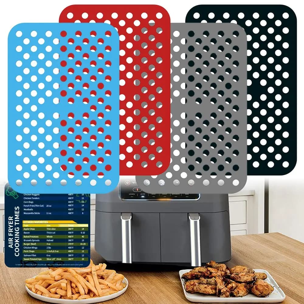 Soft Kitchen Nonstick Reusable Air Fryer Mat Silicone Liners For Ninja DZ201 Foodi For Ninja Foodi DZ201