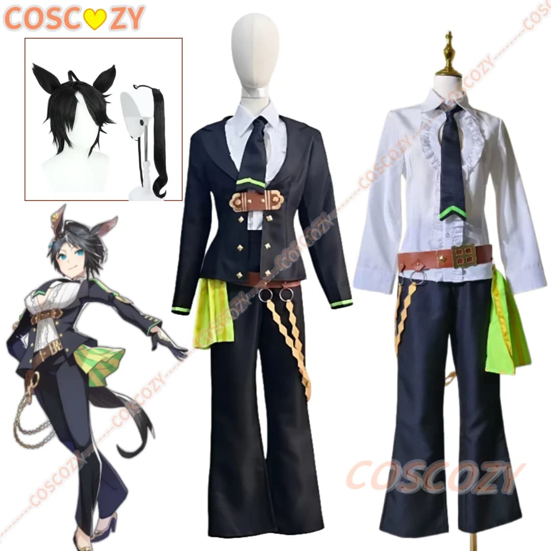 Anime Pretty Derby Uma Musume Fuji Kiseki Cosplay Costume Winning Outfit Wig Ear Tails Men Women Set Custom Size