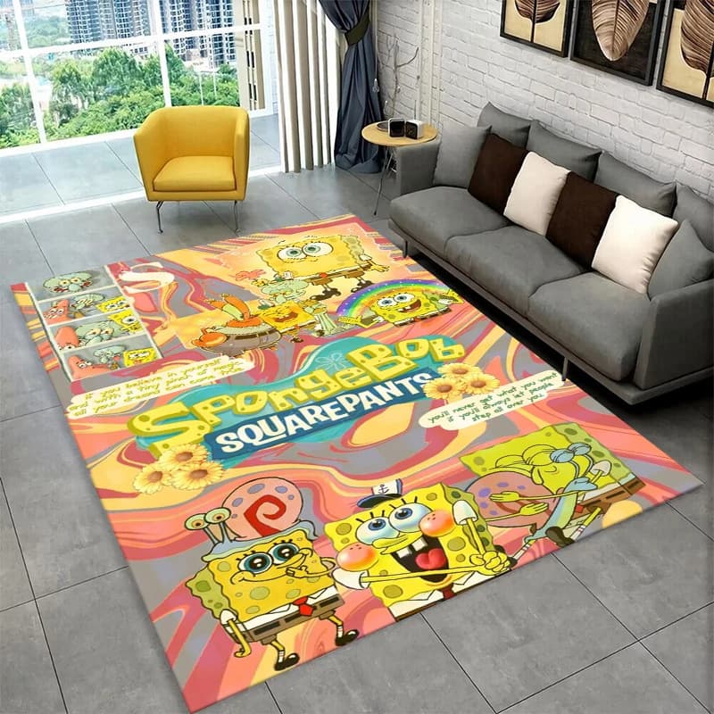 Cartoon S-SpongeBob Patrick Star Carpet Rug for Playroom Bedroom Living Room Sofa Home Decor,kid Area Rug Non-slip Floor Mat