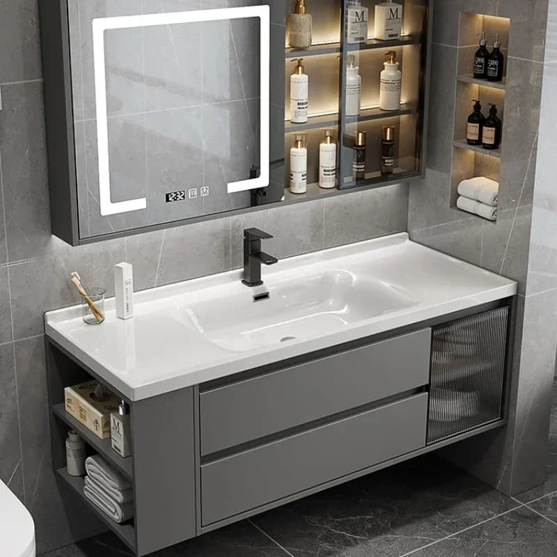 Mobiletto da Bagno Creativo con Cassetti per il Trucco, Scaffali di Design, Specchio di Lusso, Mobiletto per Piante, Schrank, Arredamento per la Casa