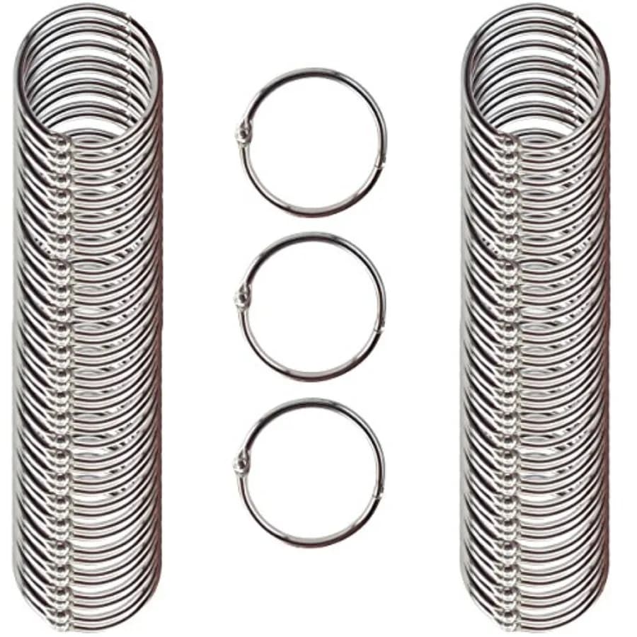 Book Rings Medium 1.5-Inch Nickel Plated 100-Pack