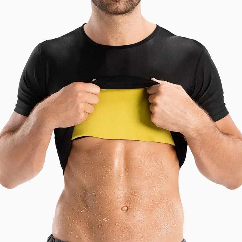 Sauna T-shirt Uomo Corsetto pancia piatta Guaina dimagrante Sudore Maschio Bruciare i grassi Shaper del corpo Perdita di peso Allenamento della vita Controllo della pancia