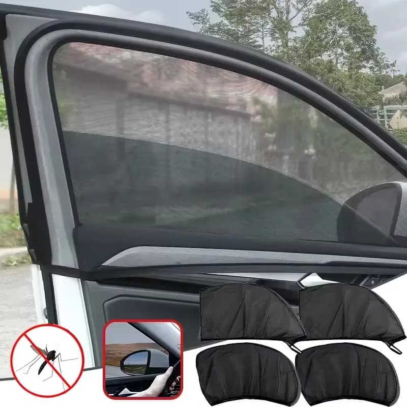 Car Sunshade Anti-mosquito Insulation UV Protective Glass Sunscreen Mesh Reflective Sunshade Protective Window Curtain