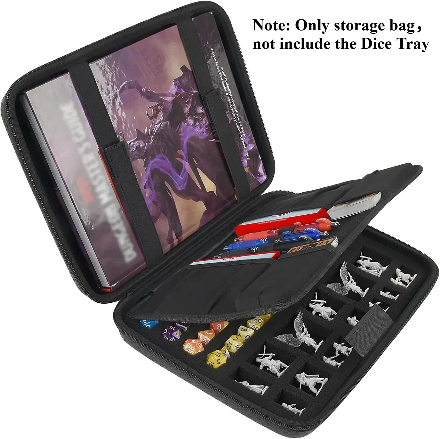 Scatola Porta Dadi per Set di Dadi DND, Vassoio per Dadi Poliedrici, Borsa Portaoggetti per Dungeons and Dragons (Solo Borsa)