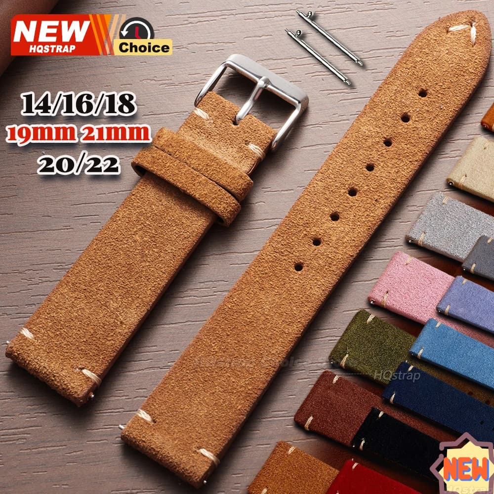 New Waxed Leather Morbid Watch Strap 14/16/18/19mm 21mm 22mm 20mm for Seiko for Omega Universal Quick Hook Women's Bracelet