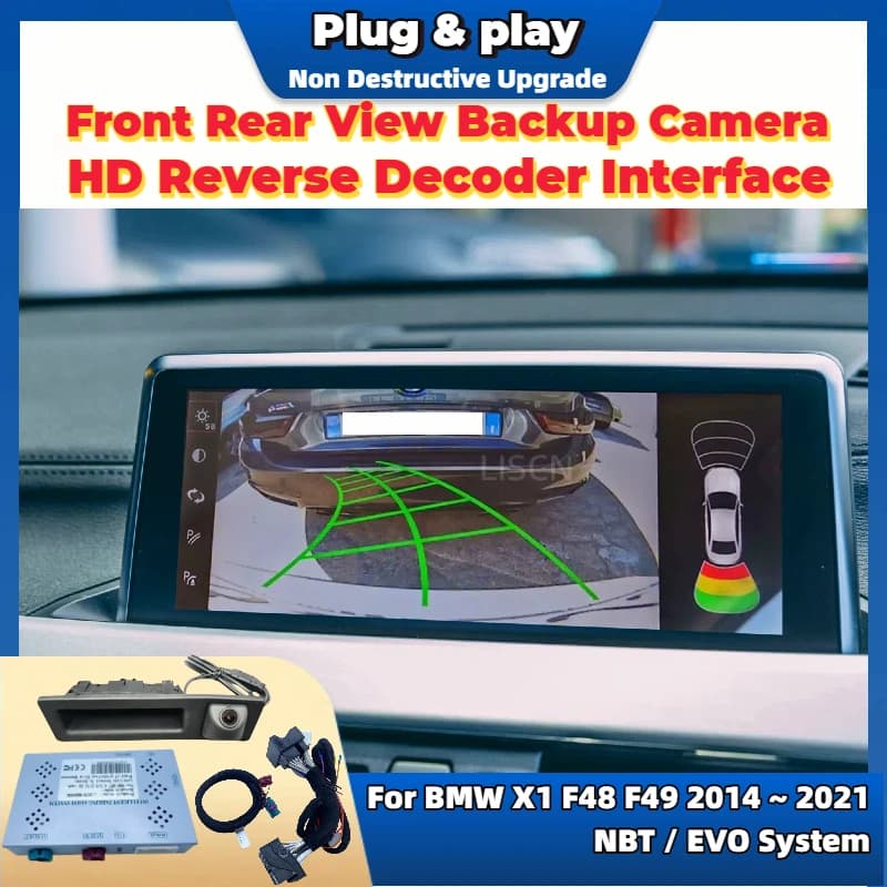 Telecamera retromarcia per ausilio al parcheggio per BMW X1 F48 F49 2014 ~ 2021 Funziona con lo schermo originale Telecamera di backup anteriore per visione notturna HD