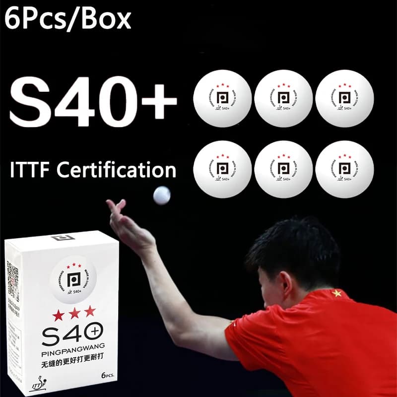 6 pz/scatola palline da ping pong 3 stelle palline da ping pong senza soluzione di continuità S40 + nuovo materiale per competizioni e allenamento di livello professionale