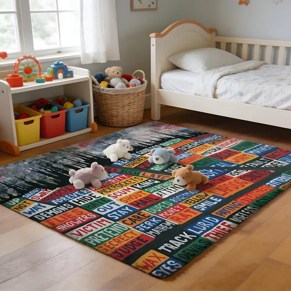 Soft flannel mat, non-slip carpet, absorbent, bathroom, bedroom, home decoration Hot Band R-RadioheadS