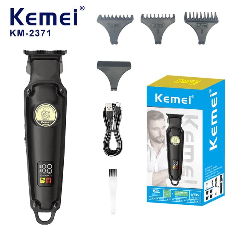 Kemei KM-2371 Tagliacapelli Barba Tagliacapelli da barbiere Tagliacapelli e tagliacapelli ricaricabili USB Rasoio elettrico