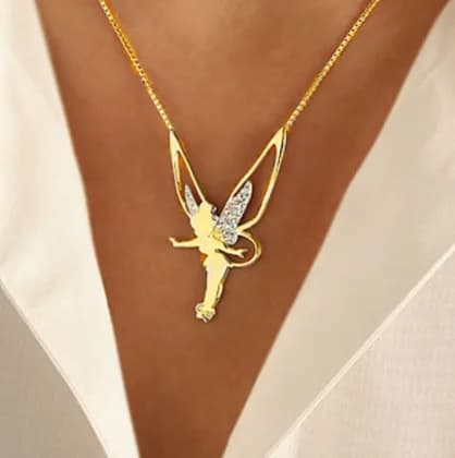 New Angel Wing Necklace Rhinestone Fashion Charm Jewelry
