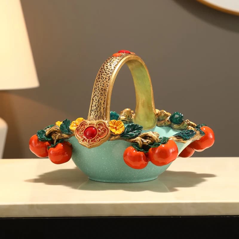 Nuova ciotola di frutta portatile in ceramica cinese Tavolino da salotto creativo Ciotola di frutta secca di fascia alta Ornamenti per la casa