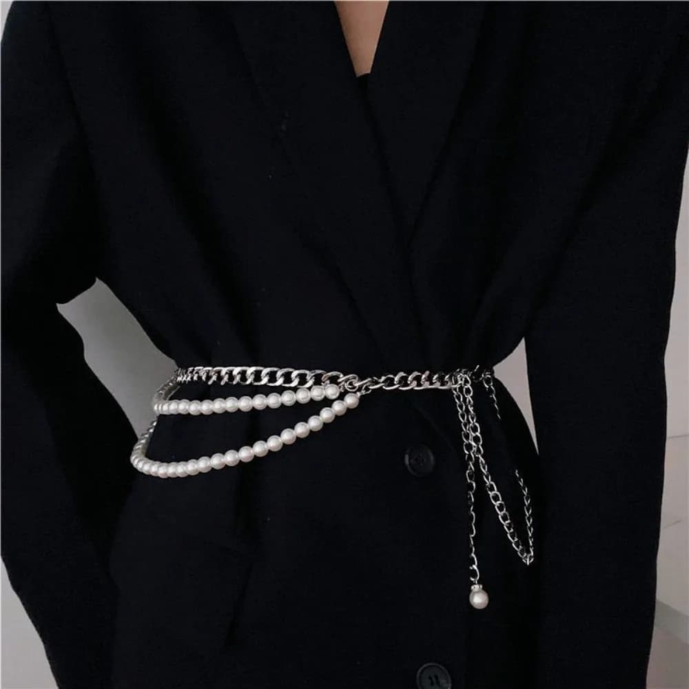 Nuova Elegante Cintura Multistrato con Perle, Accessorio da Vita Boho, Catena da Vita Versatile con Perle per Donne