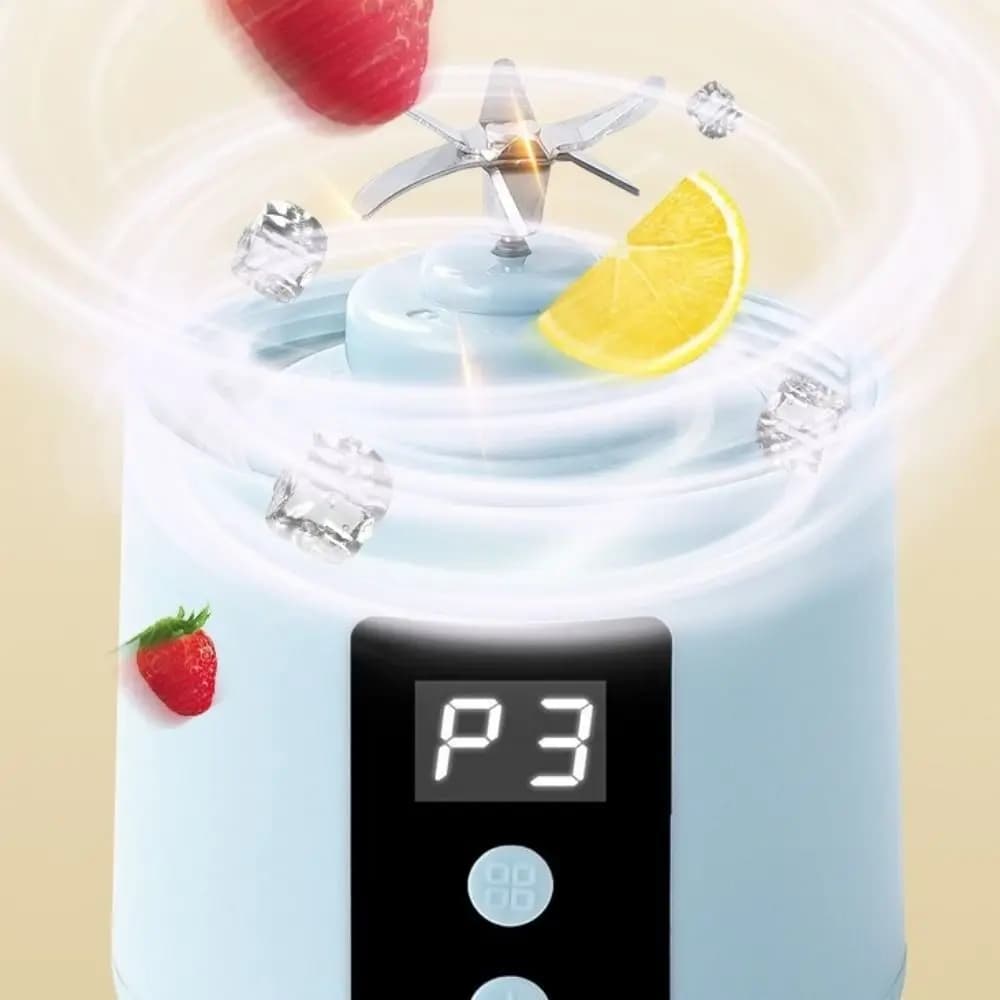 Frullatore Portatile Multifunzione Elettrico per Succhi Freschi, Ricaricabile 450ML, Mixer per Frutta a Miscelazione Rapida, Mini Frullatore Wireless per l'Estate