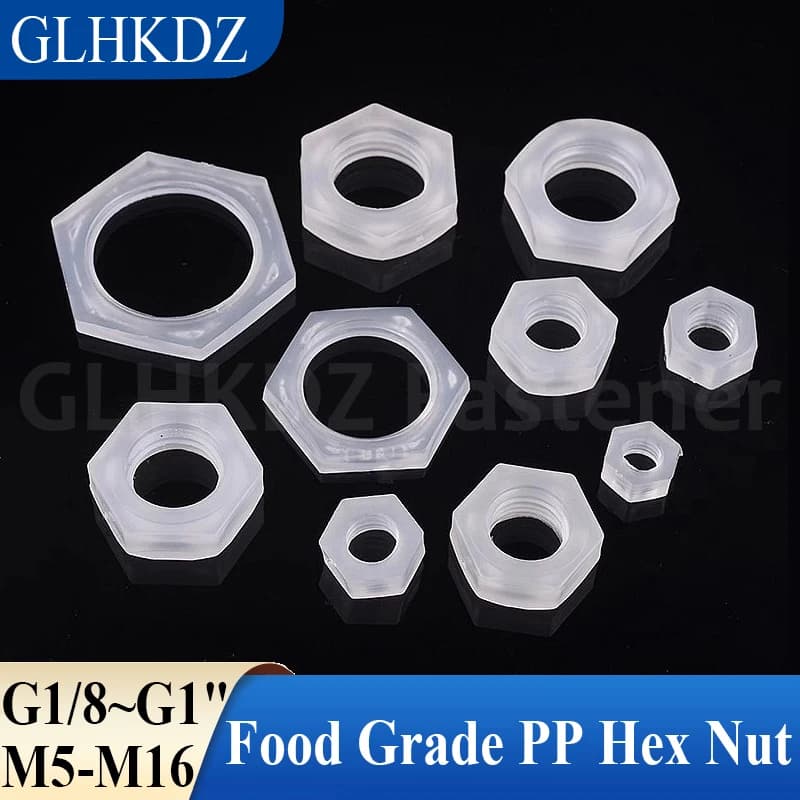 M5-M16 G1/8 "~ G1" Food Grade PP Dado Esagonale Filettatura Acquario Serbatoio di Pesce Pompa di Aria Tubo Flessibile Connettori Irrigazione Tubo Dell'acqua Comune