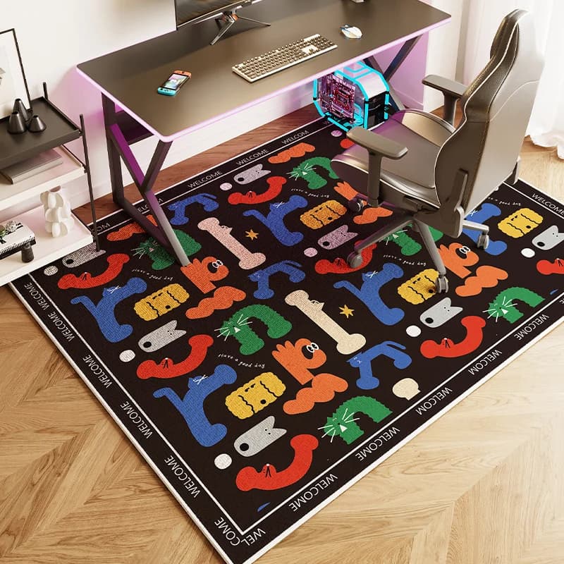VIKAMA Sedia Girevole da Gaming per Sala Giochi, Tappeto per Soggiorno, Camera da Letto, Ufficio, Studio, Sedia da Scrivania per Computer, Tappetino Antiscivolo, Decorazione per la Casa