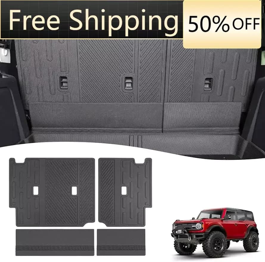 Copri Schienale Posteriore Protettivo per Ford Bronco 4 Porte, Rivestimento Divisorio per Sedile Posteriore con Tappetini Cargo e Accessori Interni