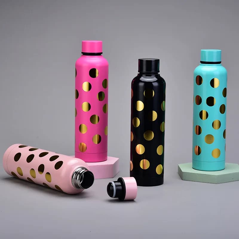 Tazza termica per auto da 500 ml, acciaio inossidabile a doppio strato, stile europeo e americano, borracce sottovuoto Carrier Point, bottiglia d'acqua creativa INS