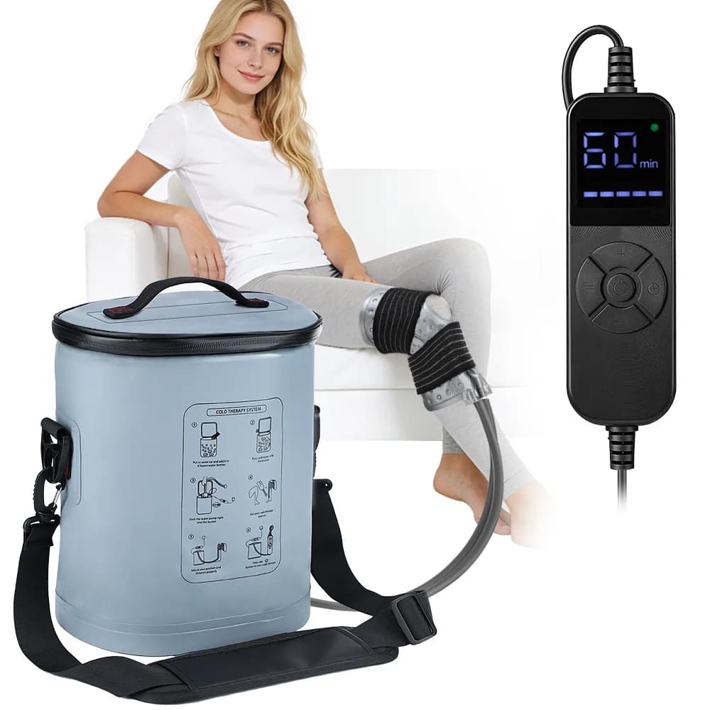 Macchina Portatile per Crioterapia a Freddo per Ginocchio, Spalla, Anca e Caviglia - Cuscinetto Compressivo per Sollievo dal Dolore
