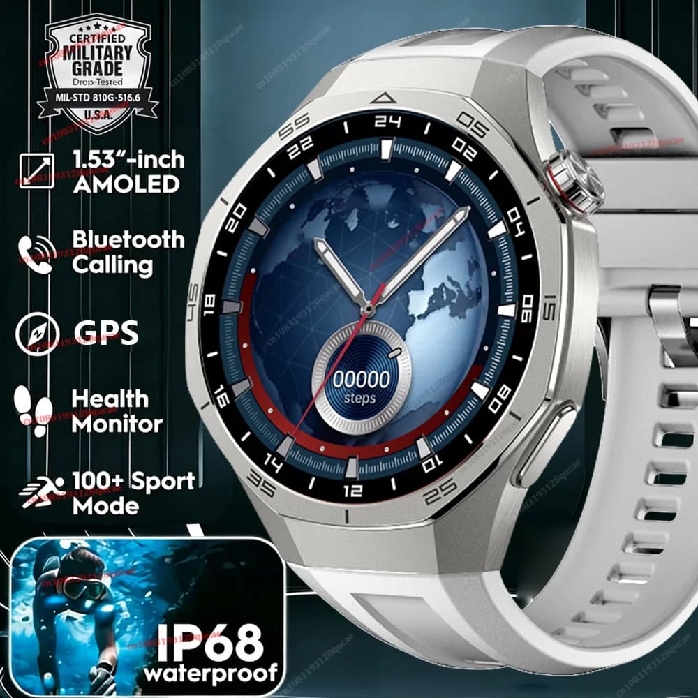 Smartwatch 2026 Watch 5 Pro GPS per Uomo, Schermo AMOLED 360*360, NFC, Chiamate Bluetooth, Impermeabile, Monitoraggio Salute, Orologio Intelligente Hw1