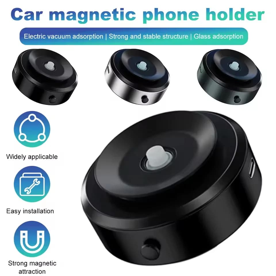 Supporto Magnetico per Telefono con Aspirazione Elettrica, Porta Cellulare Magnetico Senza Mani per Auto/Palestra/Cucina/Specchio/Bagno/Superfici Lisce