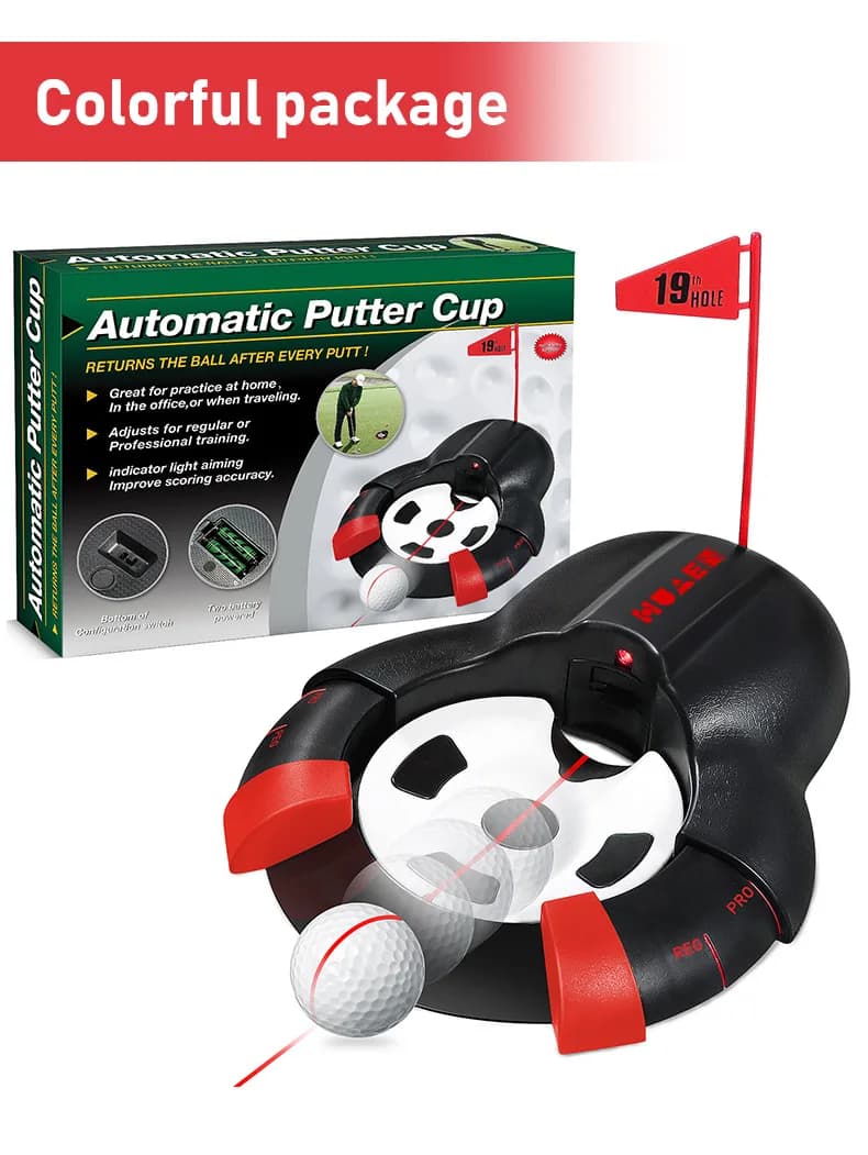 Dispositivo Professionale per il Ritorno Automatico della Palla da Golf, Attrezzo per Allenamento con Asta di Spinta e Ritorno Automatico della Palla, per Uso Interno ed Esterno