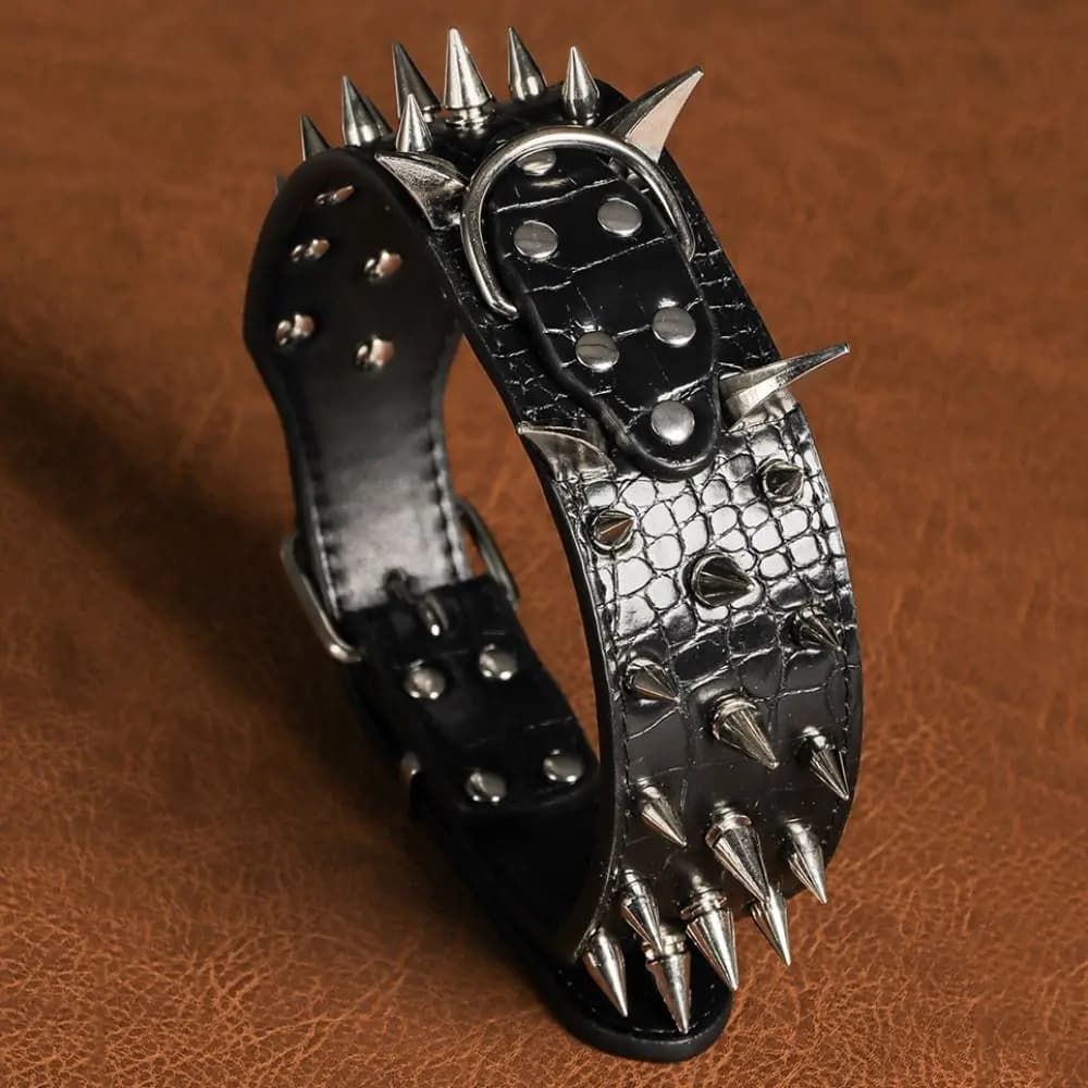 Collari per cani comodi anti-morso con punte, regolabili, con rivetti resistenti, collare anti-masticazione per animali domestici, collare affilato per il collo del cane, forniture per animali domestici