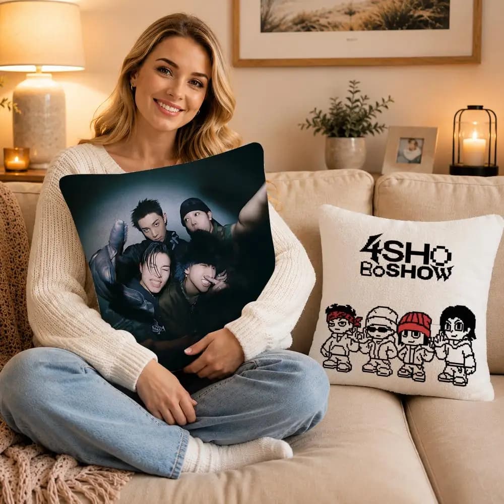Pattern L-LNGSHOT Cushion Cover Anti-mite pillowcase, soft and skin-friendly, silky short-pile sofa cushion cover