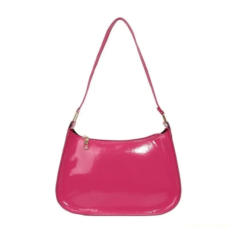 Borsa a mano elegante e lucida X90D, borsa a spalla da donna in PU per la sera.