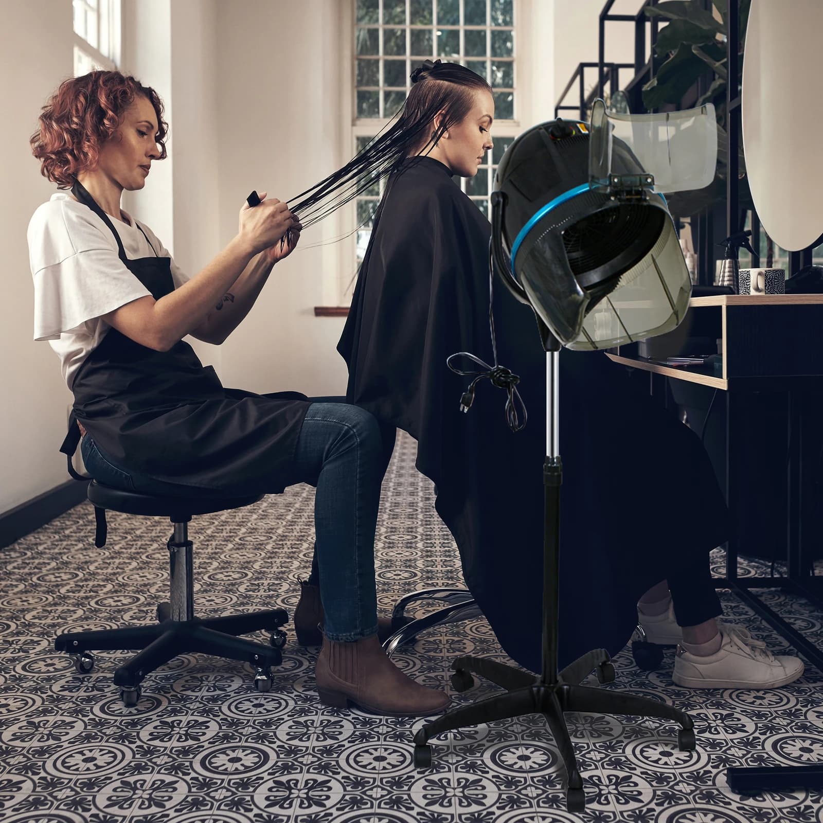Professional hair dryer 1300 W adjustable Stand Up W/Wheels Beauty