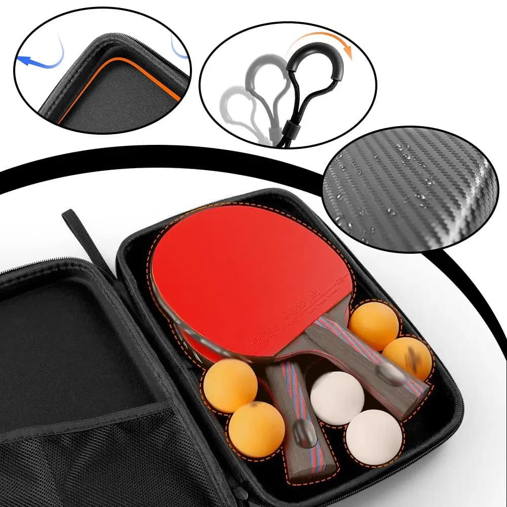 1pc Table Tennis Bat Cover Paddle EVA Bag Ping Pong Cases Zip Pocket Package 290x195x50mm Racket Bags Waterproof Covers