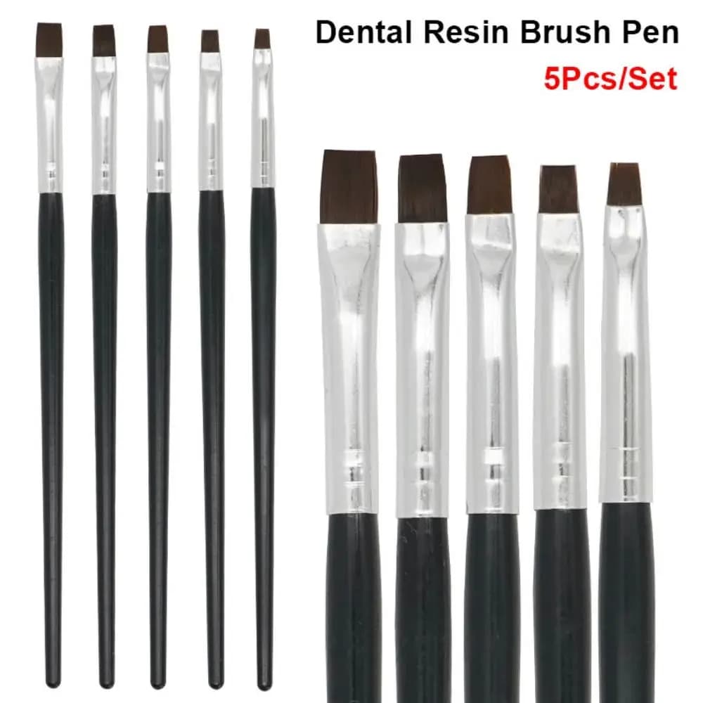 5Pcs Porcelain Teeth Shaping Dental Resin Brush Pen Nylon 17cm Painting Pen Nail Art Acrylic Pen Adhesive Composite Cement Tool