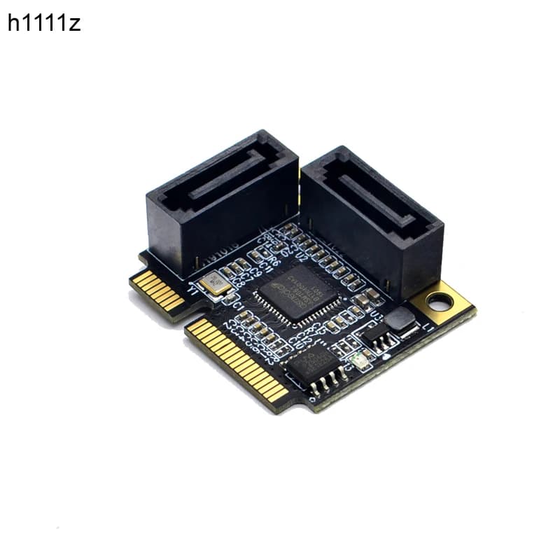 H1111Z Schede aggiuntive Mini PCI-E PCI Express a 2 porte SATA 3.0 Convertitore SSD HDD SATA3 Scheda di espansione Controller Moltiplicatore SATA