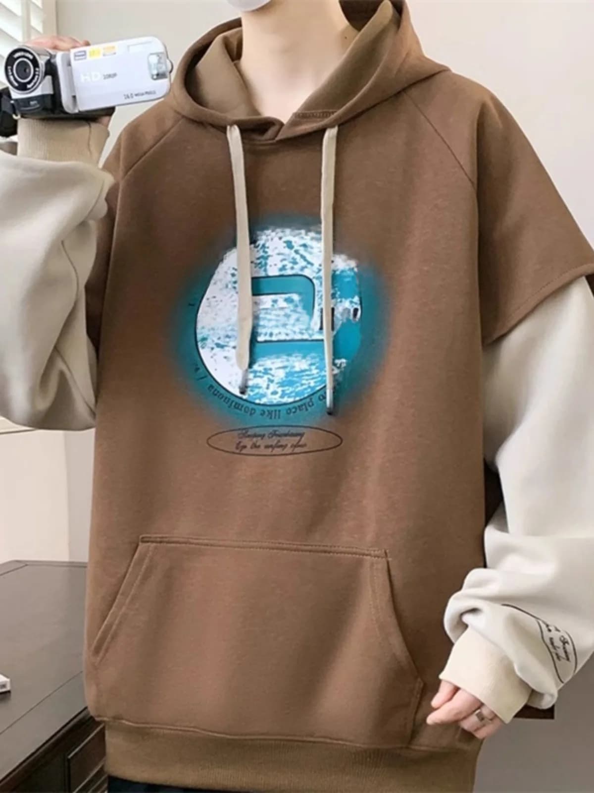 Thickened Fleece Hoodie for Junior And High School Students Versatile All-Match Hooded Jacket for 12-Year-Old Boys And Teenag...