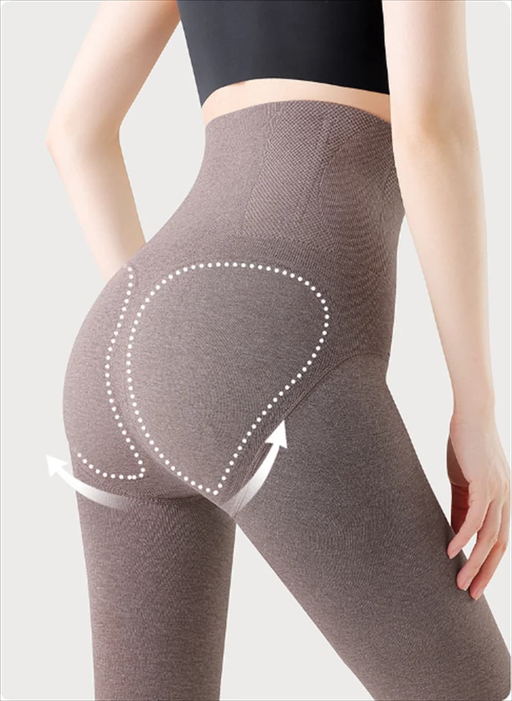 Collant da donna alti lunghi a vita alta collant in pile termico Winger collant spessi leggin a vita a costine