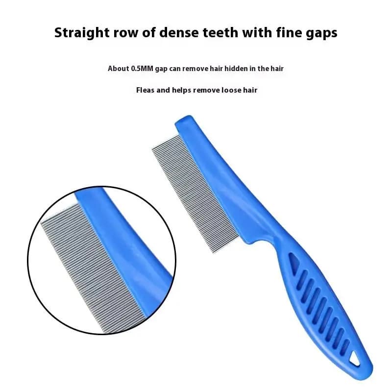 Set di 6 pettini per pulci e pidocchi in acciaio inossidabile a denti fini per cani e gatti, strumento per la toelettatura e la rimozione del pelo in eccesso