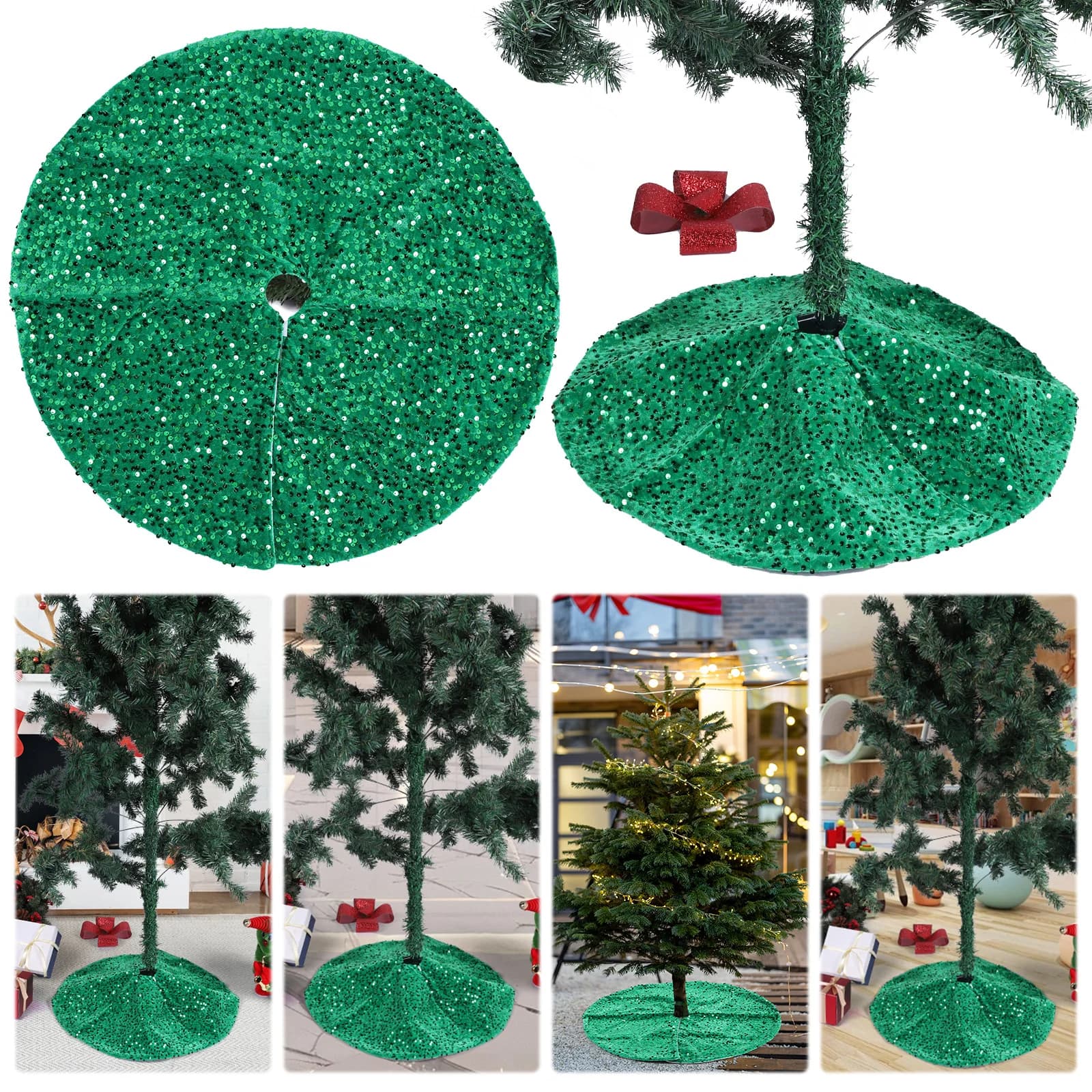 Gonna per Albero di Natale con Paillettes Scintillanti e Mini Gonne per Albero di Natale con Paillettes (modello 2)