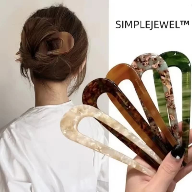 Elegant U-shaped hair clips – French chignon forks, premium hair clips for women, sophisticated and luxurious hair accessories