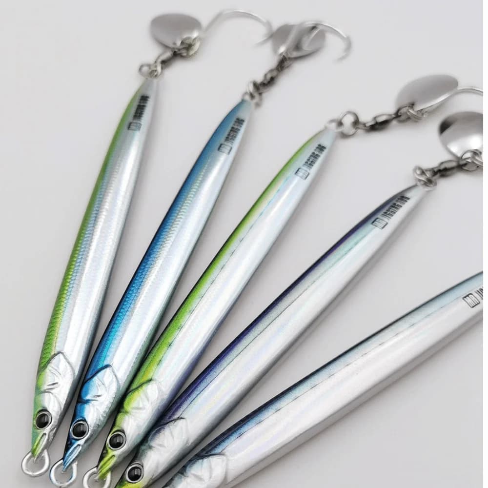 Modello 40g Peso Esca biomimetica Materiale metallico Design biomimetico Anchovy Design 60g Peso Modello coda di capelli Pesca in acqua salata