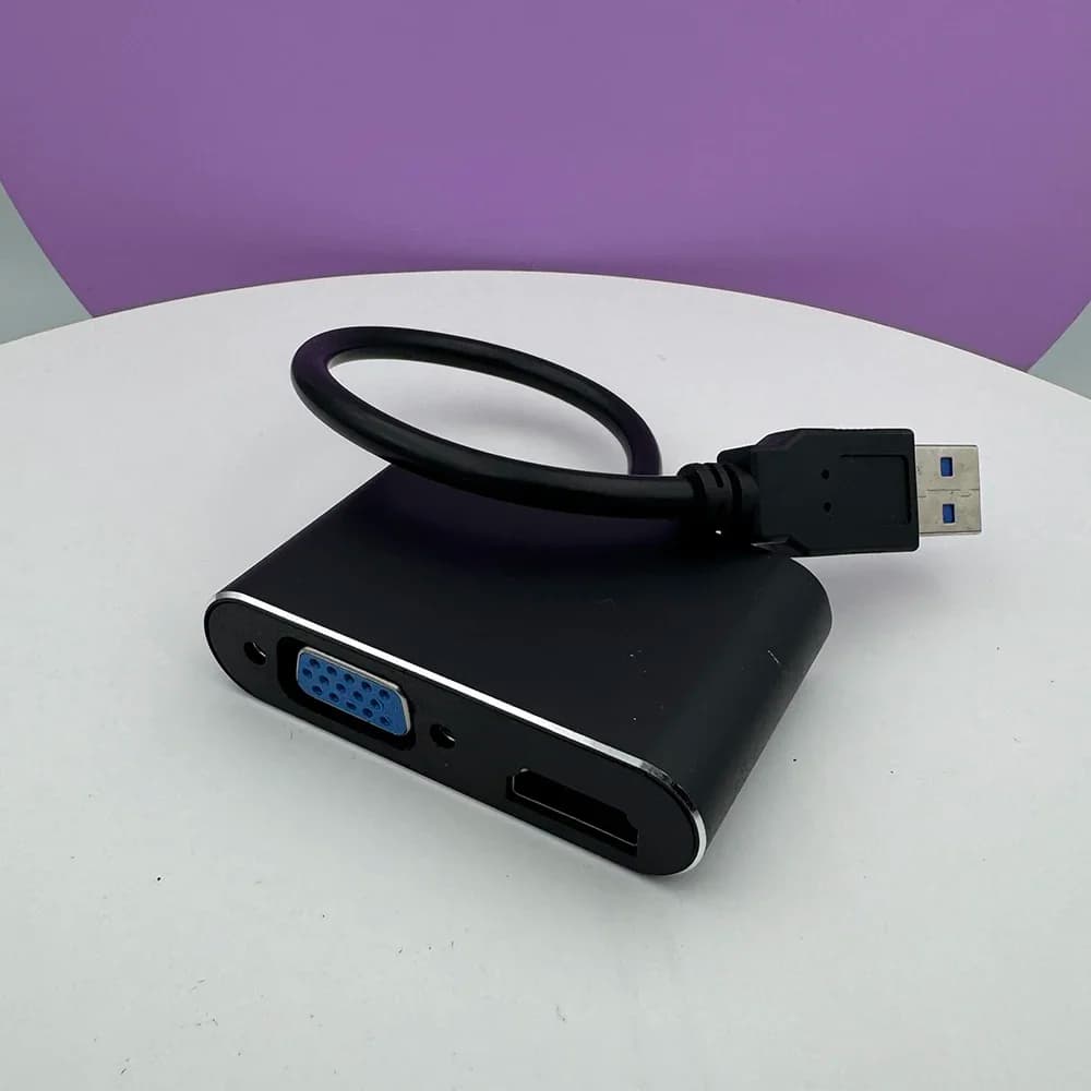Convertitore VGA compatibile da USB 3.0 a HDMI audio video 1080P per computer a proiettore Monitor TV Estendi lo schermo Cavo VGA HD