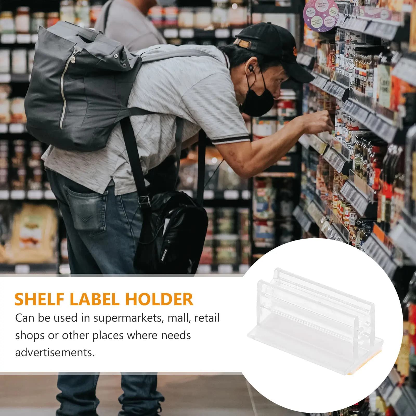 50 Pezzi Supporti per Cartelli Autoadesivi, Mini Porta Etichette per Carte, Foto, Note da Tavolo, Prezzi, Etichette Alimentari