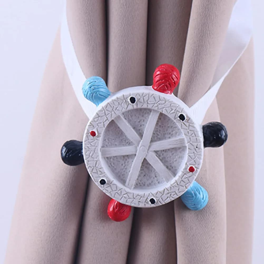 2 Pezzi Ganci per Tende Stile Mediterraneo, Fermatende Decorativi per Casa, Fibbie Magnetiche Eleganti per Tende