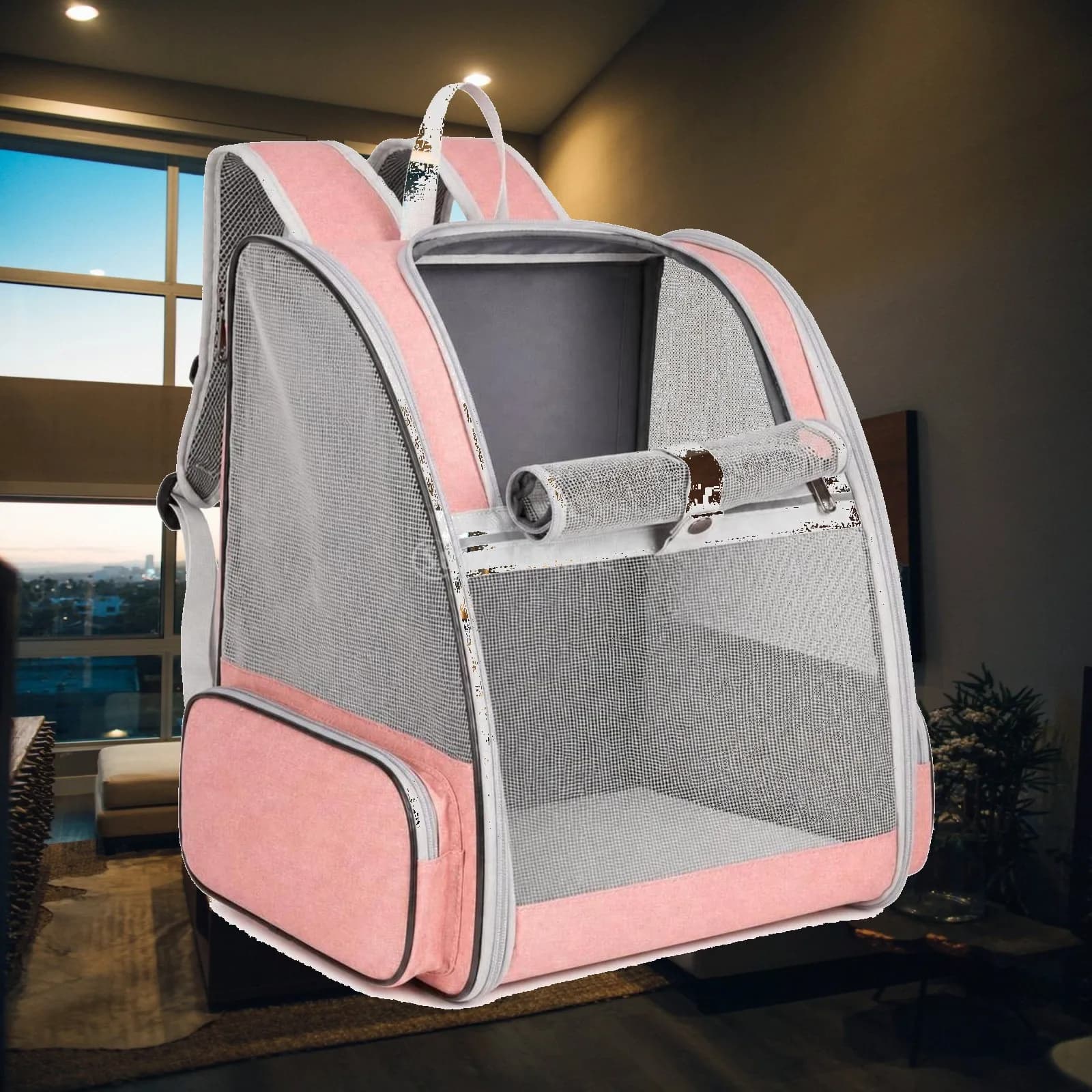 Industrial Carrier Breathable Mesh Dog Backpack Carrier Ergonomic Shoulder Bag for Pet Travel Outdoor Use