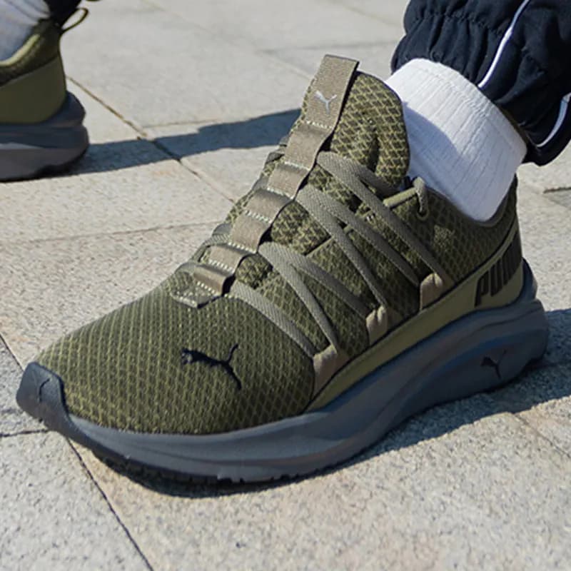 Scarpe da uomo PUMA nuove scarpe da corsa traspiranti in rete verde militare scarpe sportive casual 377671-13