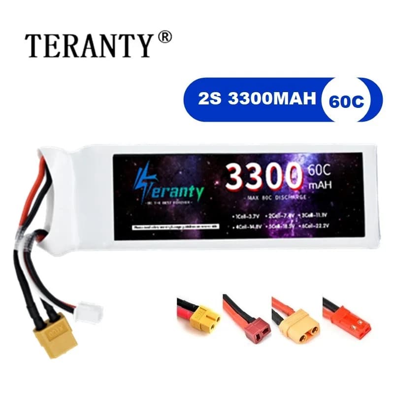 Batteria LiPo 2S 7.4V 3300mAh 60C per auto RC Drone elicottero Drone barca aereo Quad modello di auto con connettore Deans XT30 XT60