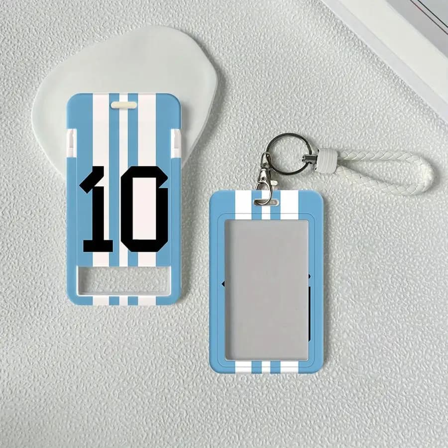 Retractable Card Holder 1 Piece with Credit Card Board, Baby Bus Card, Badge, Bank ID, Sport Numbers (Calcio)